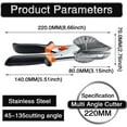 thumbnail image 2 of Multifunctional Trunking Tool, Adjustable Miter Shears for Precision Angular Cutting 45 To 135 Degree, Ergonomic Design for Effortless Handling, Includes 10 Spare Blades for Soft Wood and PVC, 2 of 5