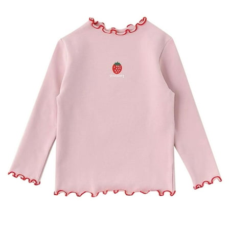 

Toddler Girls Long Sleeve Ruffle T Shirts Print Top Shirts Casual Blouse High Necked Shirts for Girl Long Sleeve Superwoman Shirt Toddler Camera Shirt Winter Clothes Size4t for Girls Glitter Top Girls