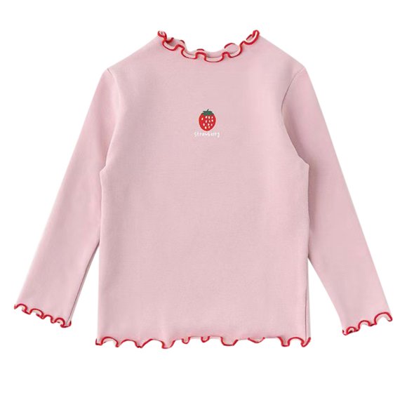 WEAIXIMIUNG Winter Sweatshirts for Girls Toddler Girls Long Sleeve Ruffle T Shirts Print Top Shirts Casual Blouse