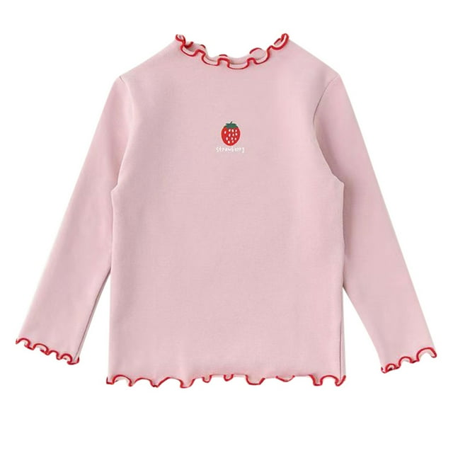Hauts et Chemises pour Filles, Manches Longues à Volants, T-Shirt Imprimé, Blouse Décontractée pour Enfants