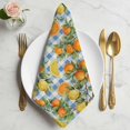 thumbnail image 2 of Orange Lemons Cloth Napkins, Summer Botanical Checkered Farmhouse Washable and Reusable Dinner Napkins Set of 8, Table Napkin for Kitchen Party Birthday Wedding Hotel Housewarming 20"x20", 2 of 9
