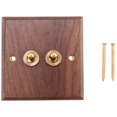 thumbnail image 2 of 4X American Industrial Style Light Switch Socket, Solid Wood Brass Toggle Switch Plate, Antique Home Stay Switch(2), 2 of 7