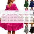 thumbnail image 7 of Posijego Girls Velvet Dress for Christmas Party Big Girls Long Sleeve Bow Back Dress Vintage Princess Dresses, 7 of 7