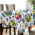 thumbnail image 5 of Yayeee Tablecloths 60" x 60" Rectangle Wrinkle Resistant Party Table Cover, Blue Doodle Pattern, 5 of 8