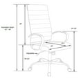 thumbnail image 6 of LeisureMod Benmar High-Back Mid-Century Modern Swivel Leather Office Chair in Grey – Ergonomic Executive Desk Chair with Adjustable Height, Tilt, and 360-Degree Swivel for Home and Office Comfort, 6 of 8