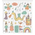 thumbnail image 3 of Ambesonne Fantasy Shower Curtain, Doodle Dragon and King, 69"Wx70"L, Multicolor, 3 of 3