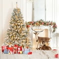 thumbnail image 4 of Gymax 6 FT Pre-Lit Snow-Flocked Xmas Tree 3-Minute-Setup Artificial Hinged Christmas Tree, 4 of 10
