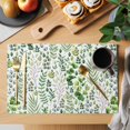 thumbnail image 2 of Green Leaves Placemats Set of 4, Elegant Pastoral Summer Botanical Leaf Placemats for Dining Table, Place Mats for Kitchen Tabletop, Waterproof Wipeable Dining Table Mats Set, 2 of 9