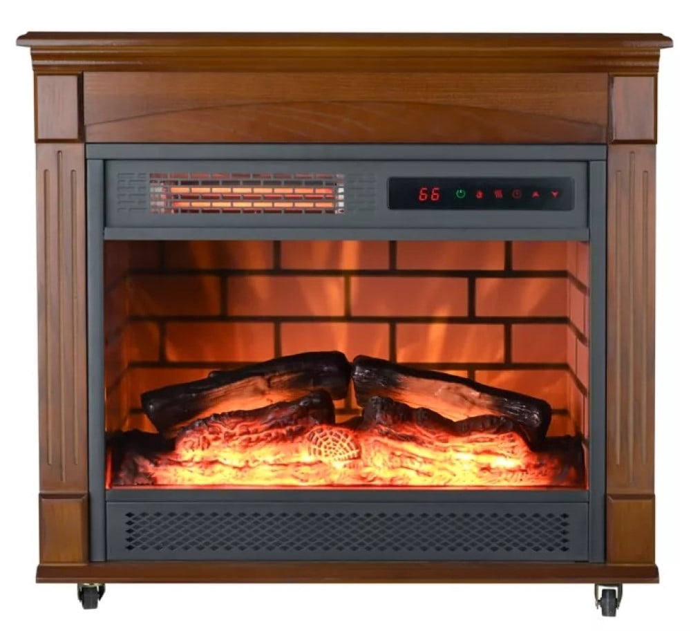 RedStone FP404RNA Rolling Mantel Fireplace with Remote Control 5,200 BTU