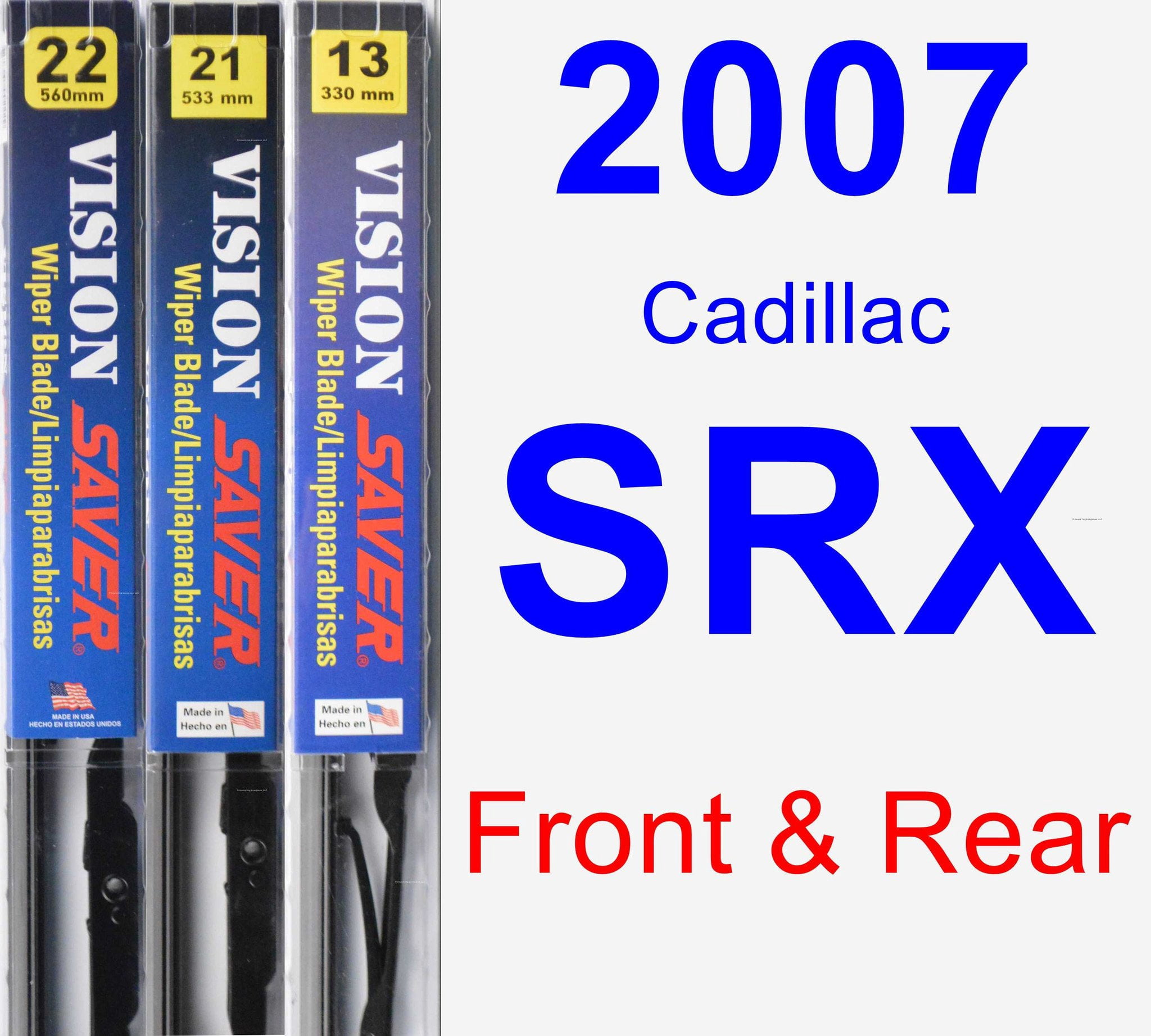 2007 Cadillac SRX Wiper Blade Set/Kit (Front & Rear) (3 Blades