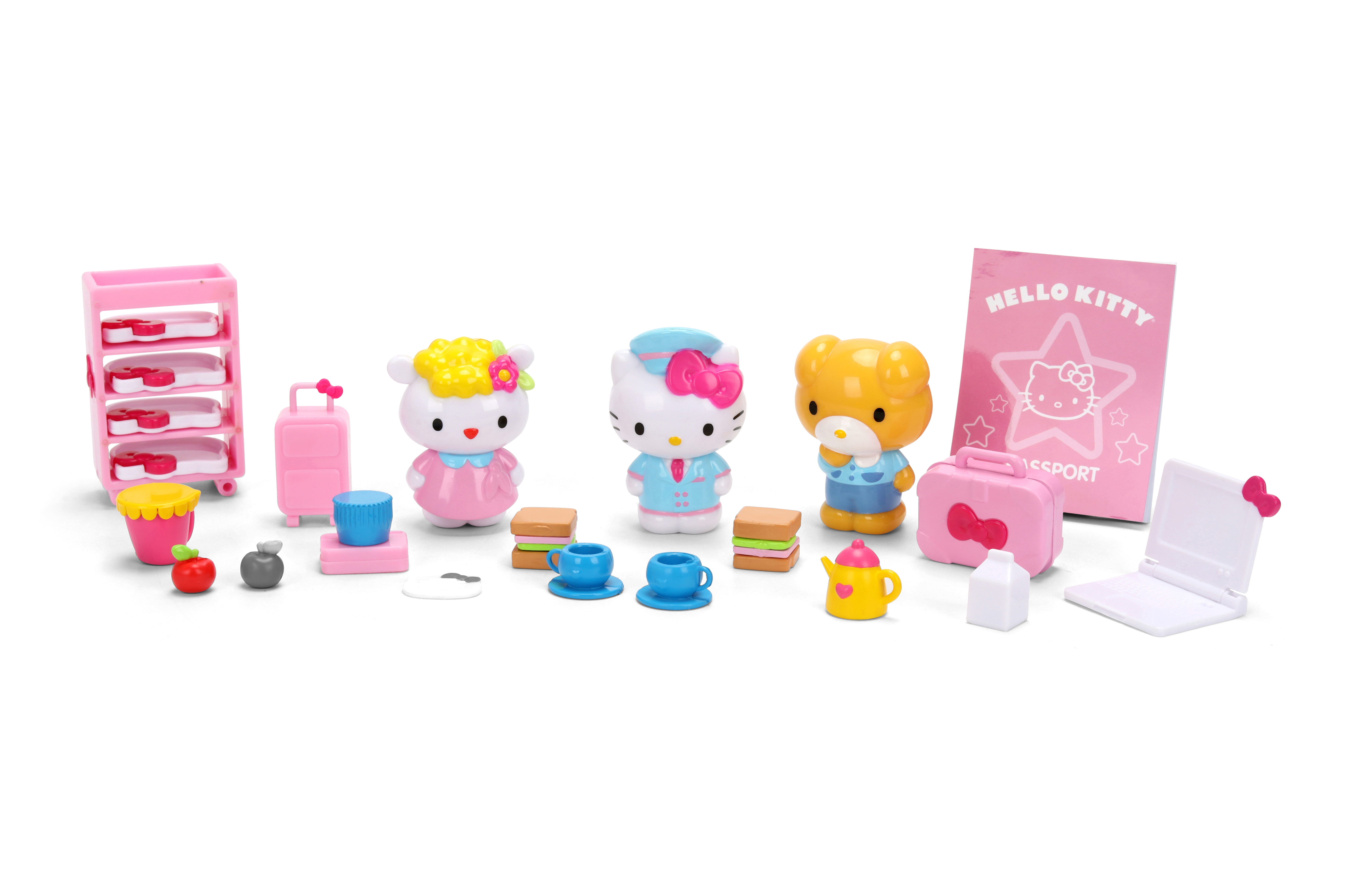 Jada Sanrio Hello Kitty and Friends – Hello Kitty Airline Play Set – Toy Airplane and Figure with Travel Accessories - Ages 4+(Pink)