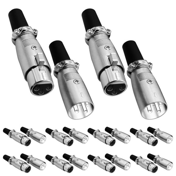 XLR Connector Male Female to 1/4 Audio Jack 3 Pin Secure Microphone Plug with Locking Ends - XLR,10pair