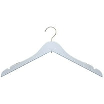 NAHANCO Wooden Bridal Reinforced Shirt Hanger, 17" - Low Gloss White /25 Count.