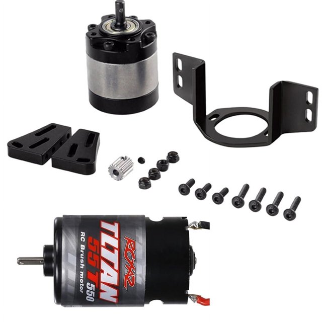 Motor Cepillado 550 Impermeable 55T con Caja de Cambios de ReduccióN 1: 5 para Remolque 1/14 1/10 RC Car Crawler Axial SCX10 TRX4