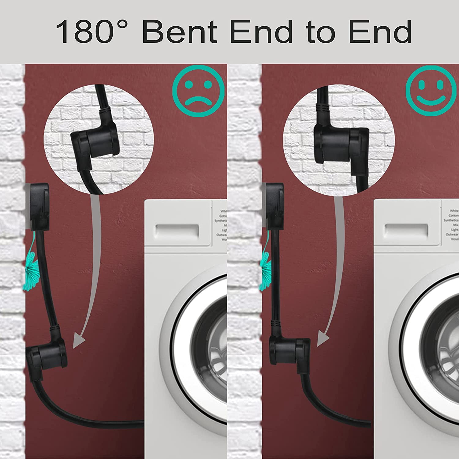 Dryer Adapter 4 Prong to 3 Prong, 4P Newer to 3P Older House, Convert Cord NEMA 10-30P Plug to 14-30R Receptacle, 10 AWG STW 1.5FT With Safety Ground Wire, ETL Listed