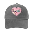 thumbnail image 1 of Women Extended Brim Summer Baseball Hat Embroidery Heart Cat Pattern Adjustable Soft Top Sunscreen Tennis Hat, 1 of 10