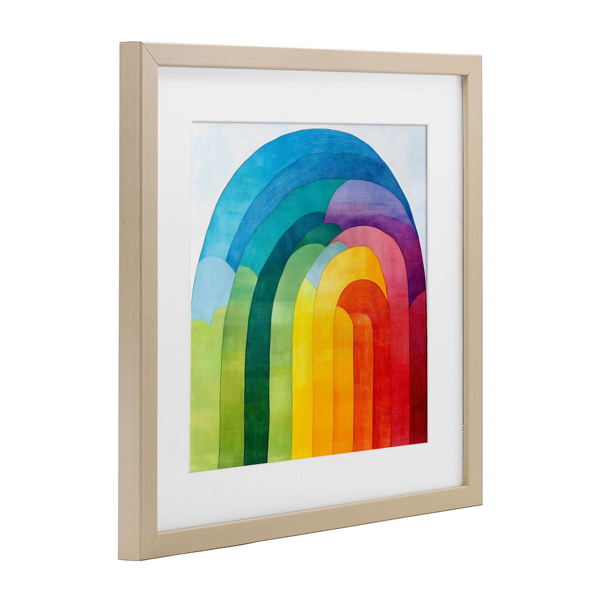 Stupell Industries Vibrant Rainbow Arch Abstraction Birch Framed Print Under Glass, design by Creative Studio