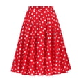 thumbnail image 3 of IBTOM CASTLE Women Pleated Vintage Skirt Floral Print A-Line Midi Skirts 50s Polka Dots Knee-Length Flared Swing Cocktail Party Dresses XL Red - Polka Dots, 3 of 8