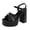 Black, variant on Studded Platform Dressy Sandals for Women Ladies 2026 Summer Fashion Casual Leathr Square Toe Chunky Ultra High Heels Shoes Business Office Black Size 8