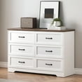 thumbnail image 3 of Accreate Modern 6 Drawers Dresser, Chest of Drawers Closet Organizers and Storage Clothes, Brown&White, 3 of 9