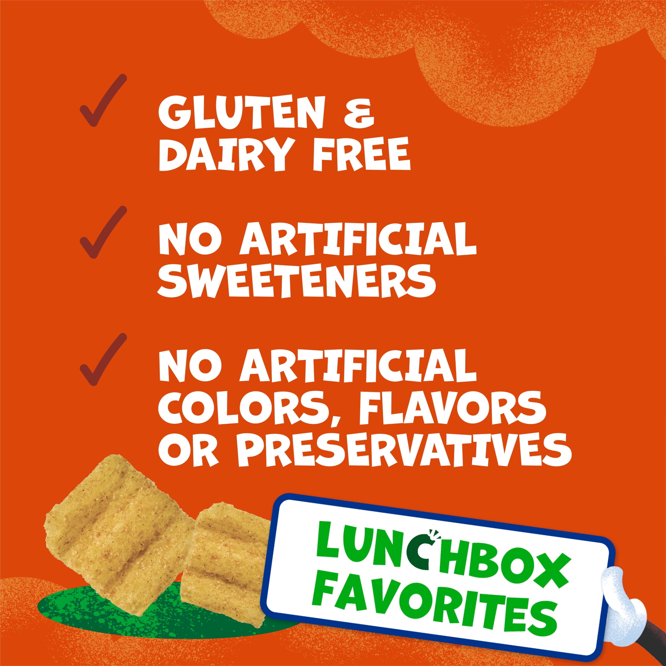 Goodies Cinna-Toast Squares Gluten Free Kids Snack, Non-GMO, 32 snack packs