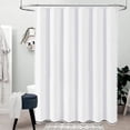thumbnail image 2 of Long Shower Curtain, 72x84 Inch Long Boho Tassel Linen Fabric Thick Shower Curtain Set with Plastic Hooks, Large Modern Farmhouse Country Decorative Cloth Shower Curtain for Bathroom, White, 2 of 6