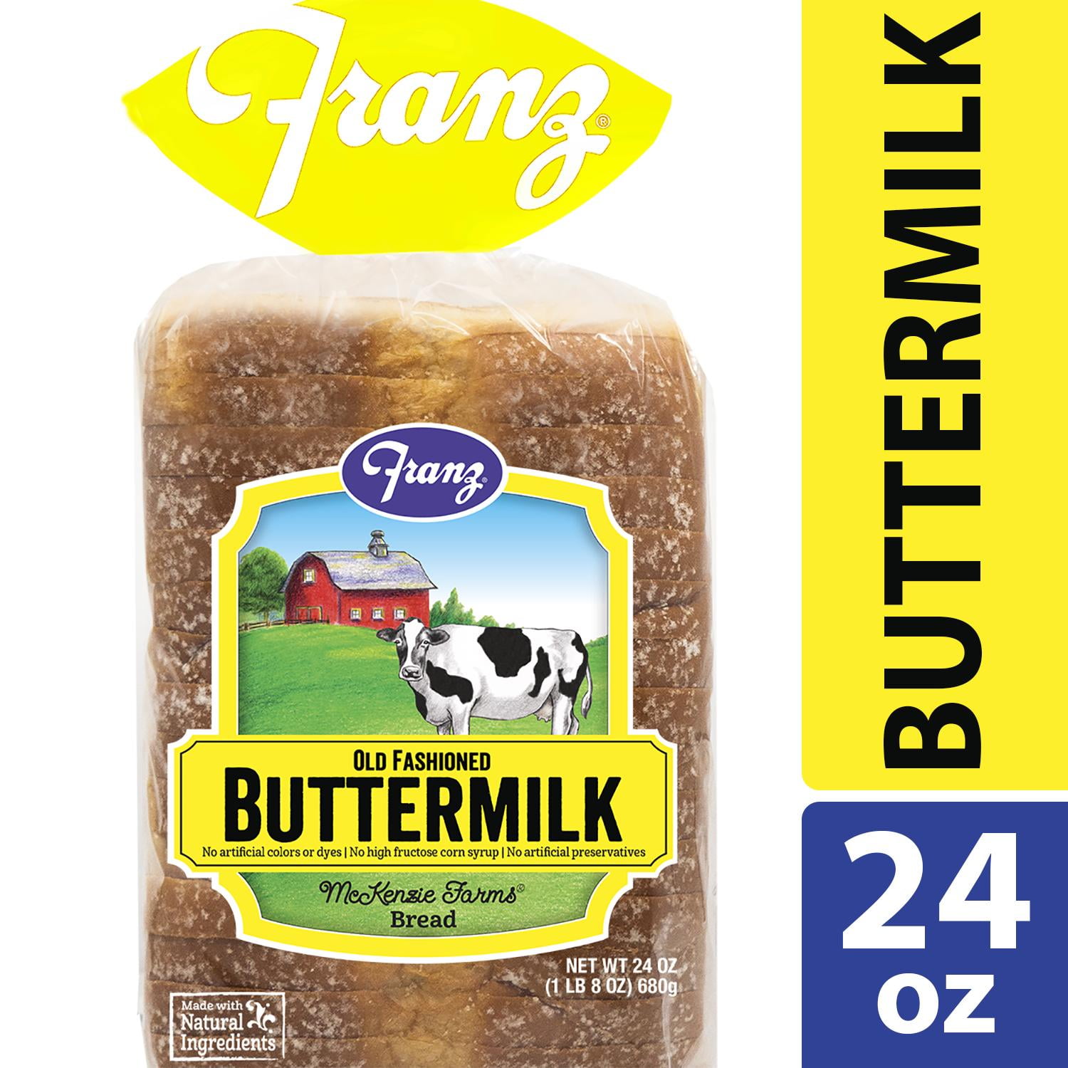 Franz McKenzie Farms Buttermilk Bread Loaf, 24 oz, 17 Count