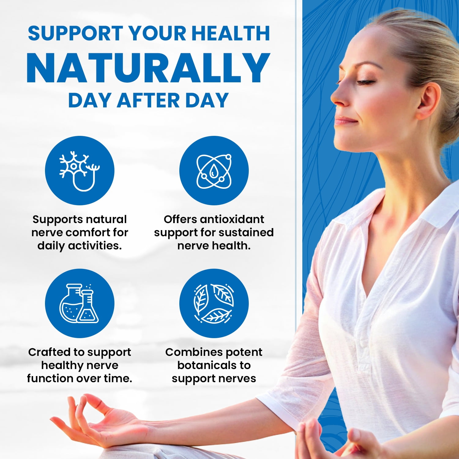 Nerve Ease Capsules – NerveEase Natural Ingredients Maximum Strength Supplement for Nerve Support, 1 Pack, 60 Capsules