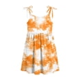 thumbnail image 5 of Amzcrzy Girls Dress 2026 Cute Print Crew Neck Summer Sundresses Spaghetti Strap with Tie Shoulder Bow Ruffled Tiered Dresses Casual Flowy A Line White Midi Dress @14 11 Years, 5 of 9