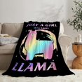thumbnail image 2 of Llama Blanket for Girls Boys Llama Gifts Just A Girl Who Loves Llama Throw Blanket Super Soft Warm Cozy Plush Fleece Blanket for Kids Bed Decor 60"X80", 2 of 6