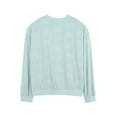 thumbnail image 5 of Bovemsi 2025 Spring New Women's Falling Shoulder Long Sleeve Texture T Shirt Round Neck Knitted Solid Color Loose Casual T Shirt, Blue Summer Women's Long Sleeve T-Shirts, XL, 5 of 9