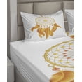 thumbnail image 2 of Ambesonne Aztec Fitted & Top Sheet Set with Shams, American Indigenous, Marigold White, 2 of 4