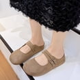 thumbnail image 4 of HTHLVMD Chaussures pour Femmes à Enfiler, Chaussures de Marche pour Femmes à Enfiler, Chaussures de Marche pour Femmes, Chaussures de Bureau, Mules à Double Bride en Suède pour Femmes, Sabots Sans Talon Ajustables pour Tenue Décontractée, Kaki 5.5, 4 of 9