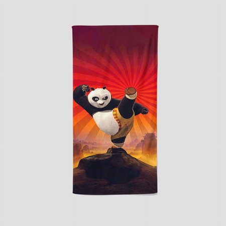 Kung Fu Panda 4 presents a unique single-sided towel, an ideal custom gift for fans. Perfect for gym, yoga, boxing, and sunbathing, it measures 13.8"x28.7".