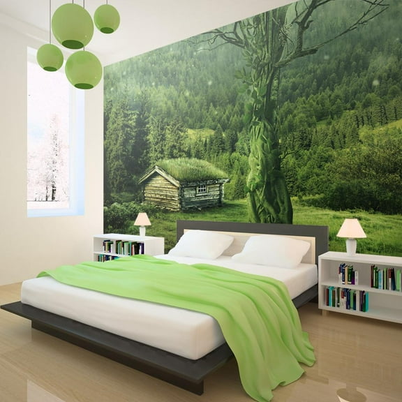 Tiptophomedecor Landscape Wallpaper Wall Mural - Green Seclusion