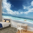 thumbnail image 2 of Peel and Stick Wallpaper Waterproof Summer beach sea clear sky Wall Mural Decor Self Adhesive and Removable 100in x 144in, 2 of 8