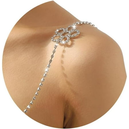 QIUYIDP 2Pcs Bridal Wedding Rhinestone Lingerie Chain Straps Crystal Shoulder Strap Chain Festival Rave Rhinestone Arm Shoulder Chain Dress Bra Shoulder Jewelry for Women