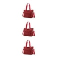 thumbnail image 4 of Guardoinrt Womens Large Nylon Shoulder Bag - Waterproof And Durable With Multiple Pockets Hand Bag Crossbody Wine Red 3Set, 4 of 6