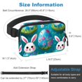 OWNSUMMER Easter Rabbit Pattern Waist Bag with Extension Strap