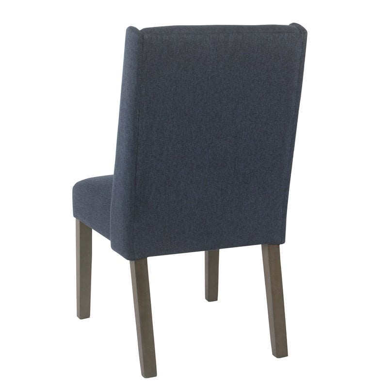 HomePop Dinah 38 Traditional Fabric Dining Chairs in Navy Blue Set of 2 Walmart