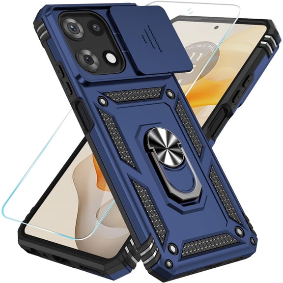 HCTian Phone Case for Motorola Moto G 5G 2025/Moto G 5G 2026/Moto G Play 2026 Case with HD Screen Protector & Slide Camera Cover & Kickstand, [Military-Grade] Phone Case