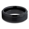 thumbnail image 2 of 8mm Black Tungsten Ring,Engagement Ring,Black Wedding Ring,Anniversary Ring,Black Brush Ring,Comfort Fit, 2 of 4