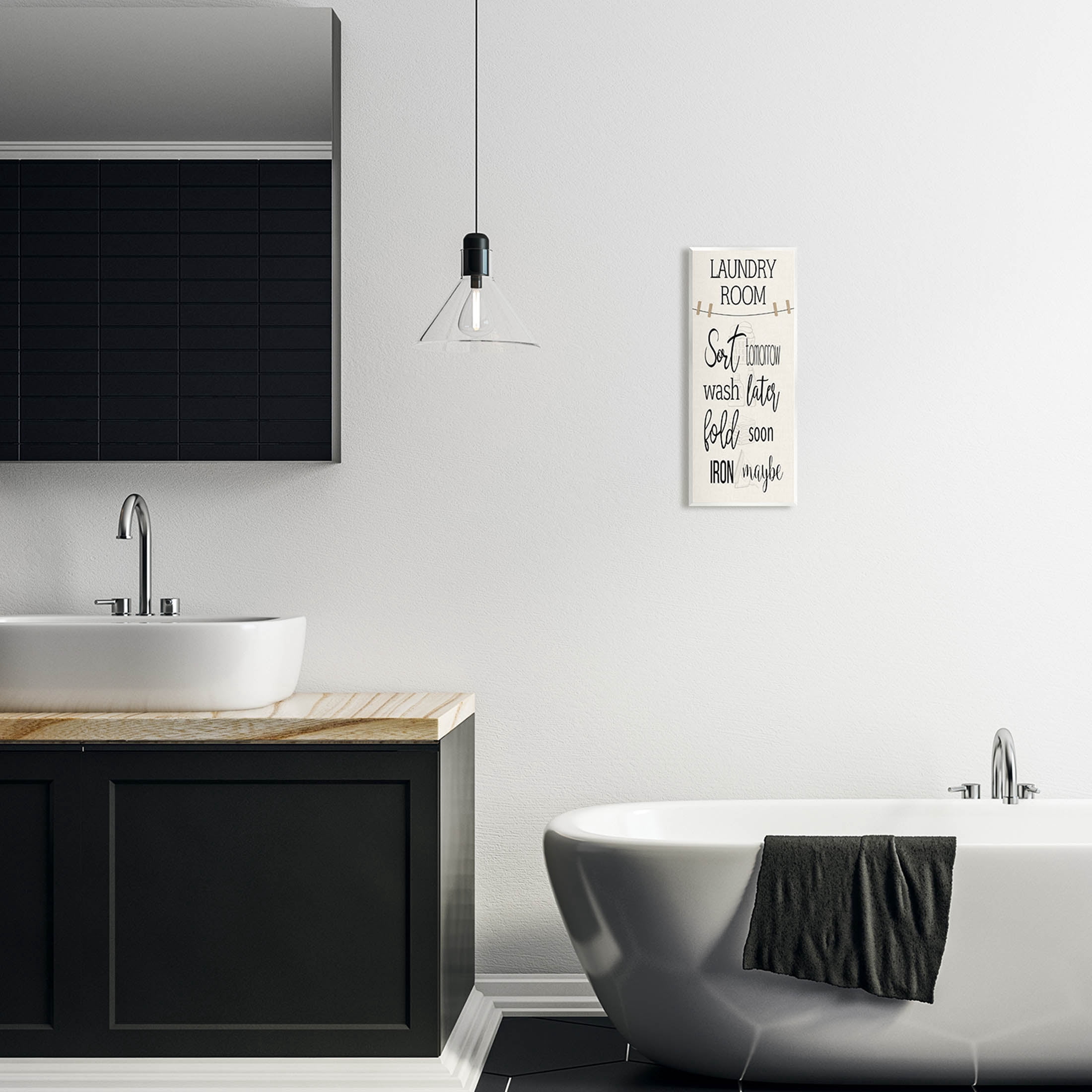 Laundry Room List Clothesline Typography Graphic Art Unframed Art Print Wall Art