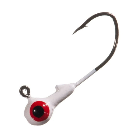 Arkie Lures Pro Model Sickle Hook Jig Head Hard Bait, Color White, Size 1/16 oz.