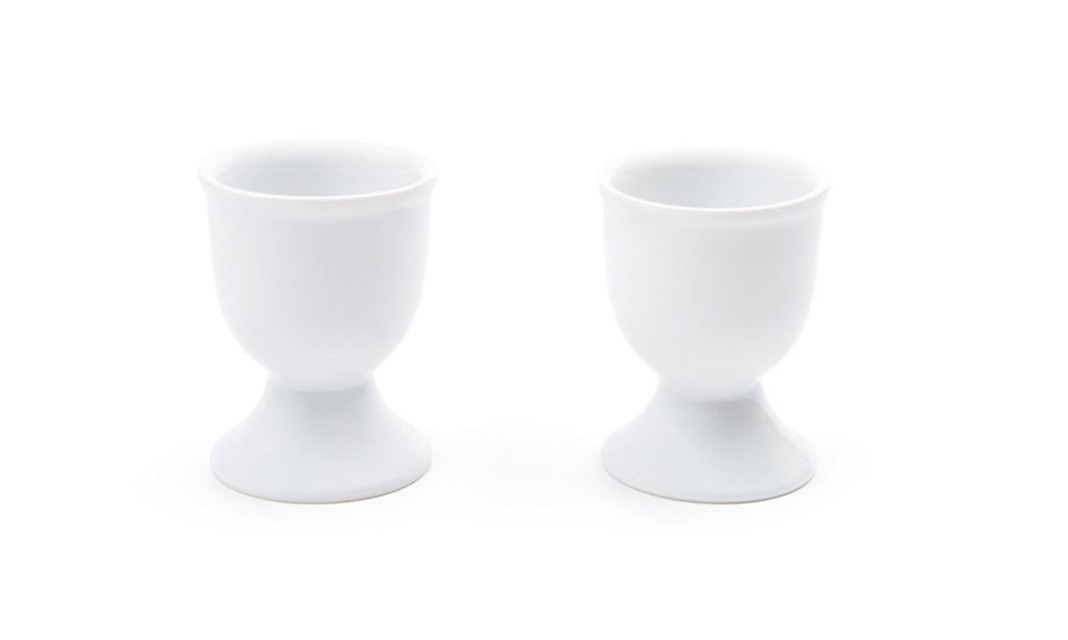VINTAGE RETRO STYLE CREAM AND BLACK LINE SET OF TWO EGG CUPS NEW IN BOX