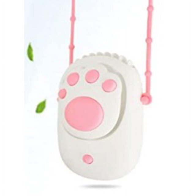 Ventilador de cuello, mini ventilador de escritorio USB, ventilador personal portátil de 1500 mAh, 3 velocidades/manos libres, adecuado para oficina, hogar, viajes al aire libre (rosa) Vhermosa 5*5*5cm