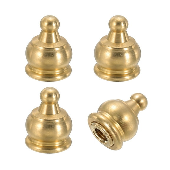 Uxcell 14.5 x 19mm Lamp Finials Caps Knob, 4 Set Solid Brass Lamp Shade Decoration