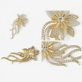 thumbnail image 3 of Gold Tone Floral Brooch with Crystal Rhinestones and Pearl Petals - One Size Fits Most, Gold, 3 of 6