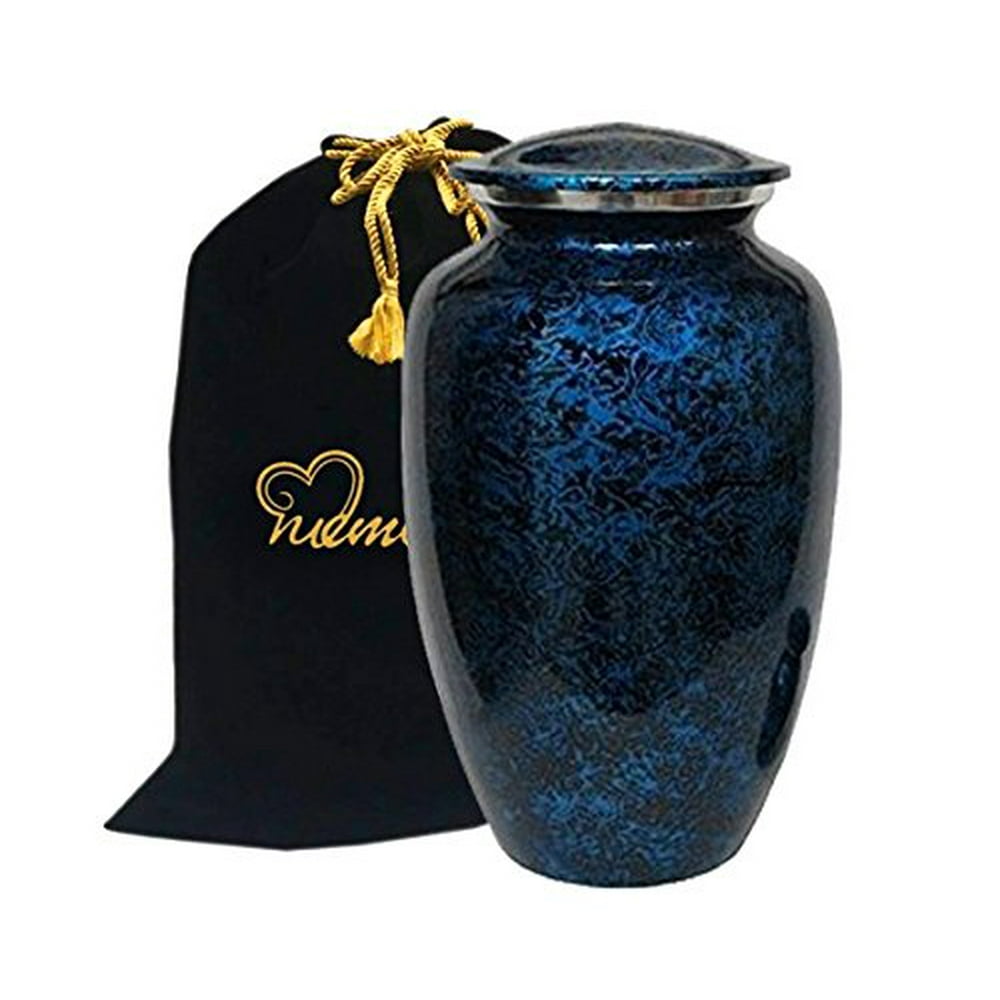 Memorials4u Forest Blue Cremation Urn for Human Ashes Adult Funeral Urn Handcrafted