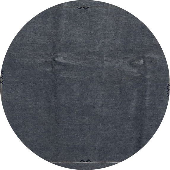 Ahgly Company Indoor Round Abstract Charcoal Blue Abstract Area Rugs, 4' Round